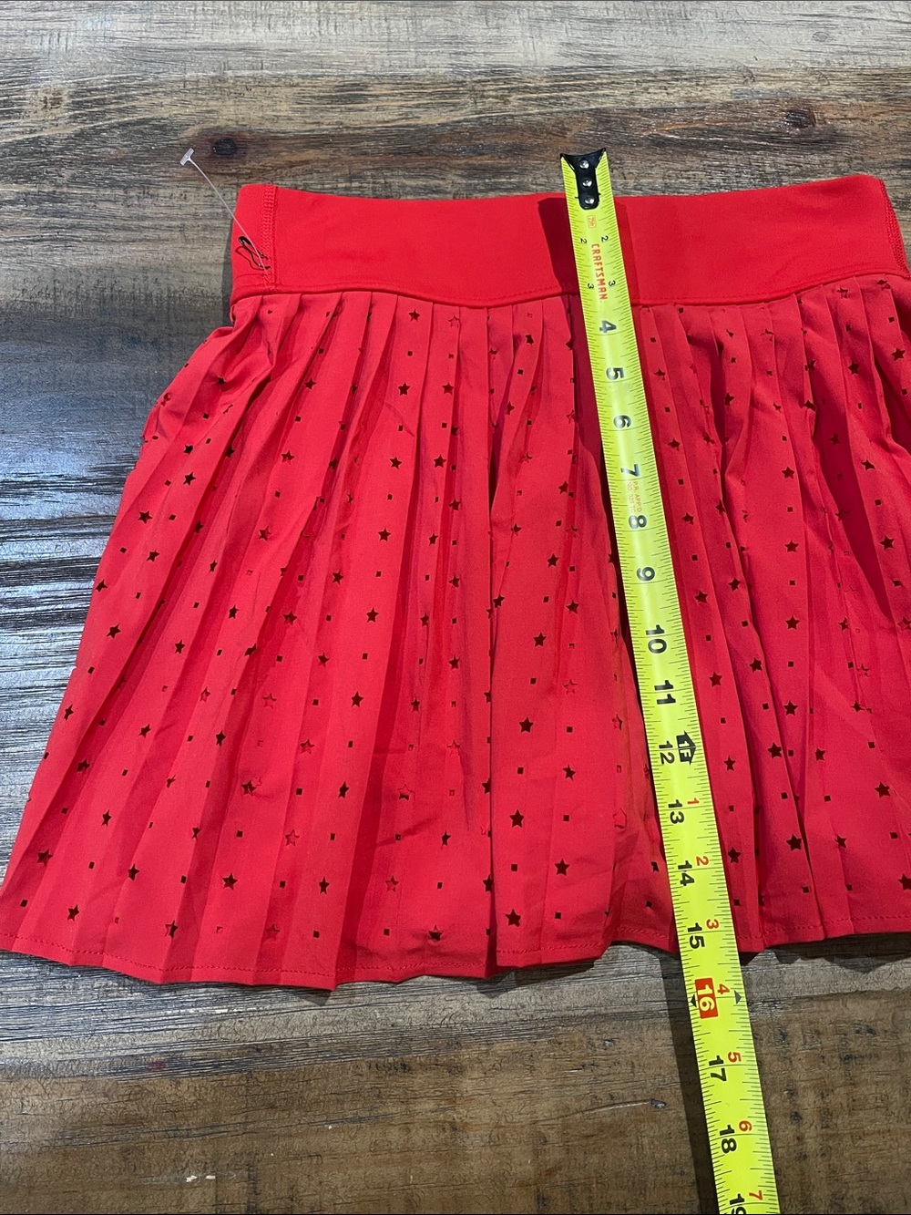 Thrive Red Pleated Mini Skirt with Star Cutout - Picture 5 of 5